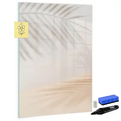Magnetic writing board palm leaf shadow design