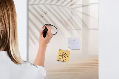 Magnetic writing board palm leaf shadow design
