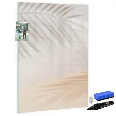 Magnetic writing board palm leaf shadow design