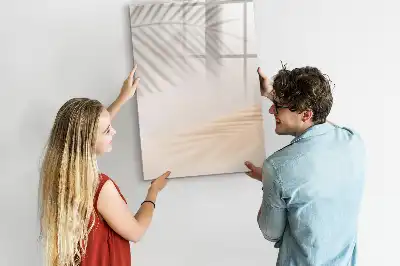 Magnetic writing board palm leaf shadow design