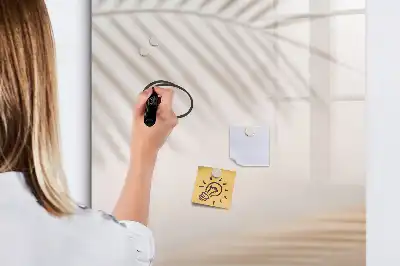 Magnetic writing board palm leaf shadow design