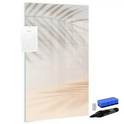 Magnetic writing board palm leaf shadow design