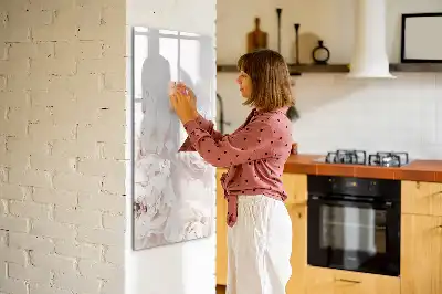 Magnetic dry erase board with peonies design