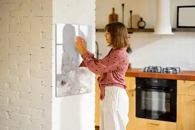 Magnetic dry erase board with peonies design