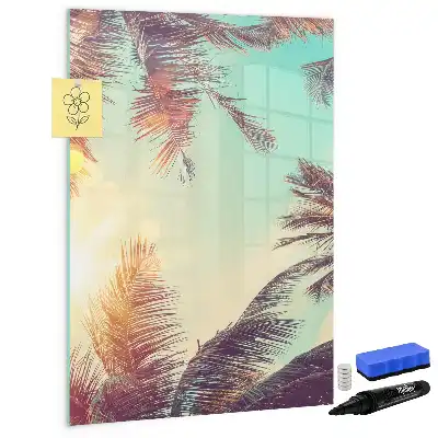 Magnetic writing board tropical palm design