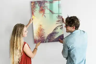 Magnetic writing board tropical palm design