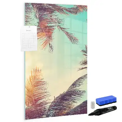 Magnetic writing board tropical palm design