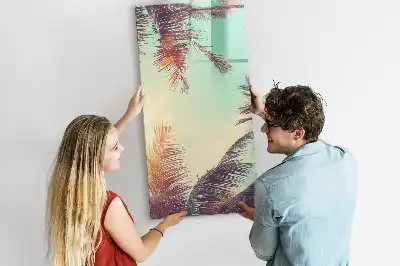 Magnetic writing board tropical palm design