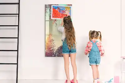 Magnetic writing board tropical palm design