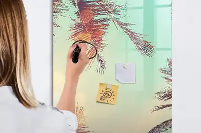 Magnetic writing board tropical palm design