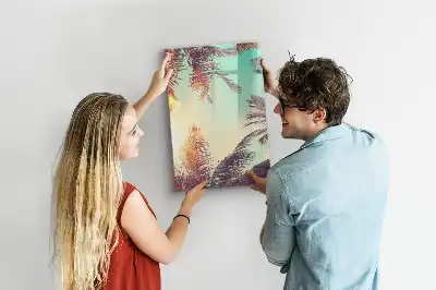 Magnetic writing board tropical palm design