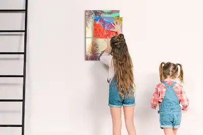Magnetic writing board tropical palm design