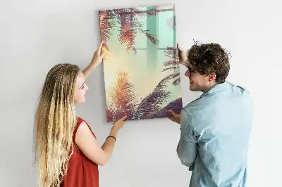 Magnetic writing board tropical palm design