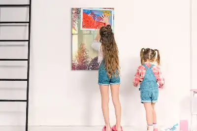 Magnetic writing board tropical palm design