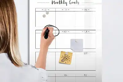 Magnetic dry erase board monthly goals planner