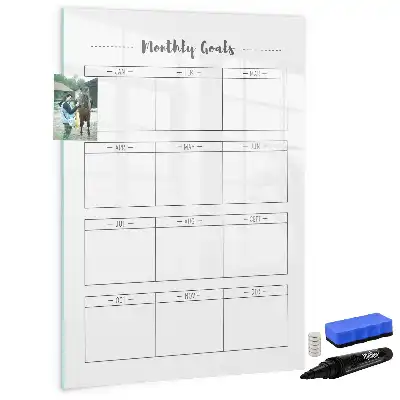 Magnetic dry erase board monthly goals planner