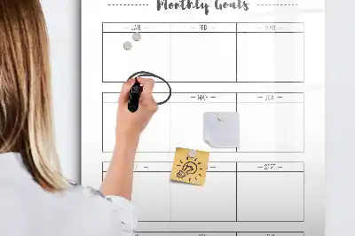 Magnetic dry erase board monthly goals planner
