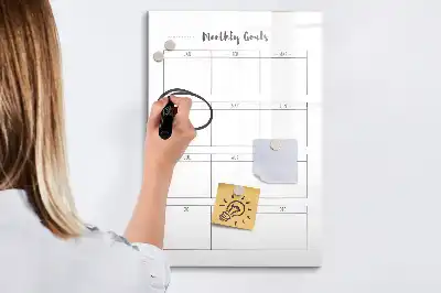 Magnetic dry erase board monthly goals planner