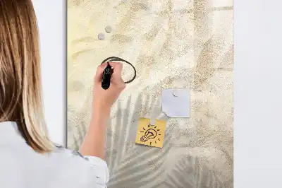 Magnetic dry erase board summer beach sand design