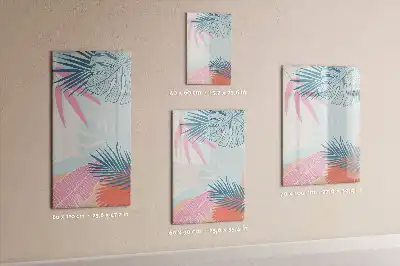 Magnetic erase board pastel leaves design