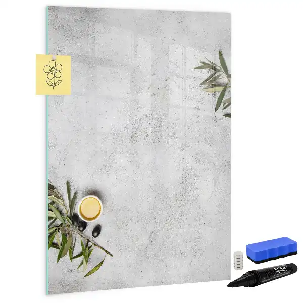 Magnetic writing board concrete and olives finish