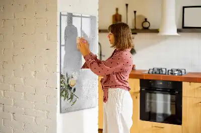 Magnetic writing board concrete and olives finish