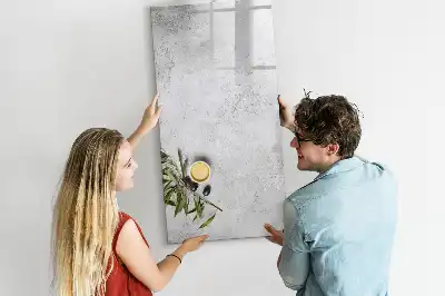 Magnetic writing board concrete and olives finish