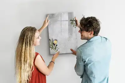 Magnetic writing board concrete and olives finish