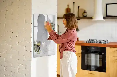Magnetic writing board concrete and olives finish