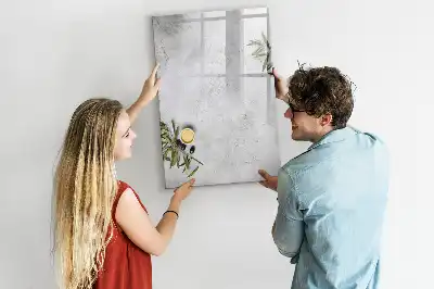 Magnetic writing board concrete and olives finish