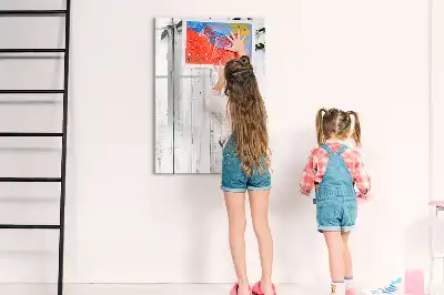 Magnetic writing board with wooden panels