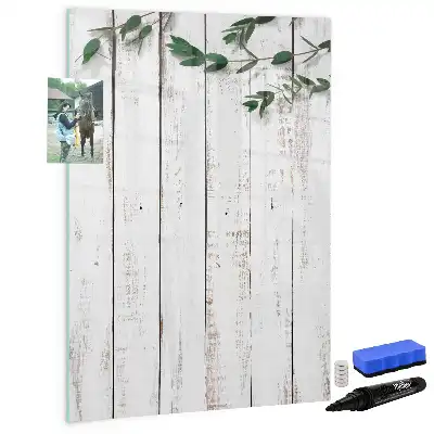 Magnetic writing board with wooden panels
