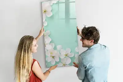 Magnetic erase board Blooming flowers