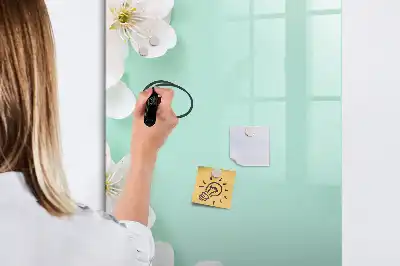 Magnetic dry erase board blooming flowers design