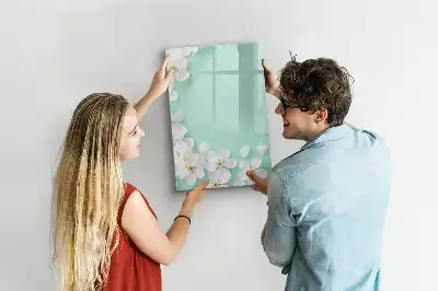 Magnetic erase board Blooming flowers