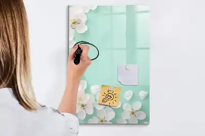 Magnetic erase board Blooming flowers