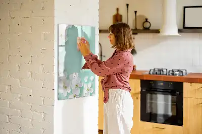 Magnetic dry erase board blooming flowers design