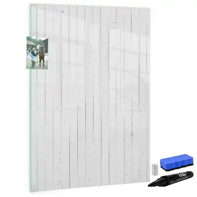 Magnetic erase board with a natural wood frame