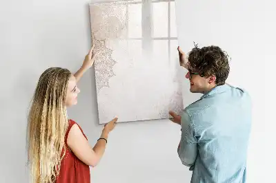 Magnetic writing board with mandala designs