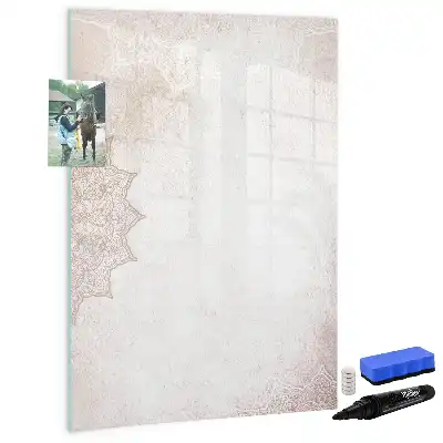 Magnetic writing board with mandala designs