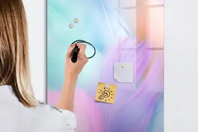 Magnetic writing board pastel feathers pattern
