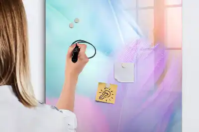 Magnetic writing board pastel feathers pattern