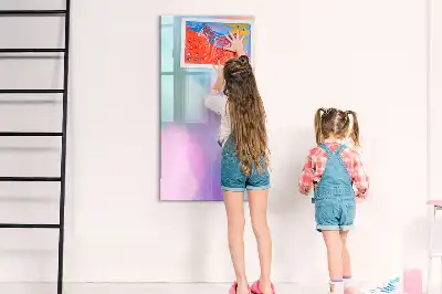 Magnetic writing board pastel feathers pattern