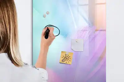Magnetic writing board pastel feathers pattern