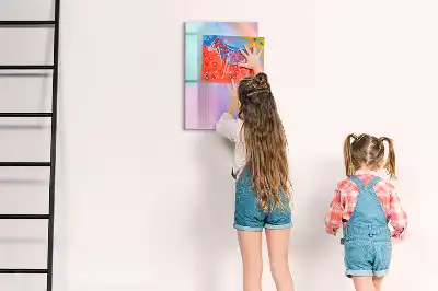 Magnetic writing board pastel feathers pattern