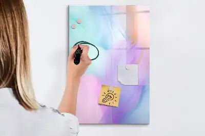 Magnetic writing board pastel feathers pattern