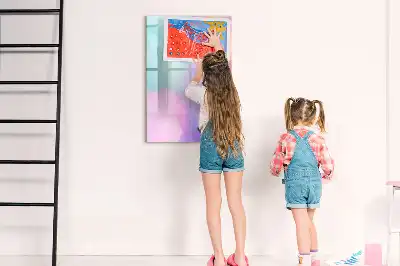 Magnetic writing board pastel feathers pattern