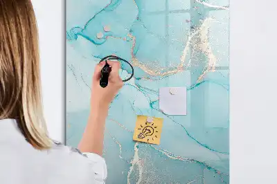 Magnetic erase board decorative marble design