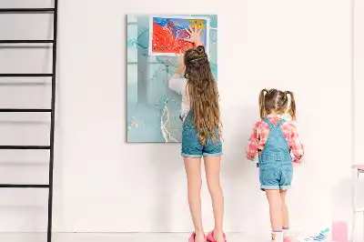 Magnetic erase board decorative marble design