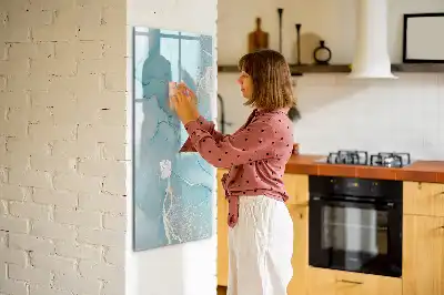 Magnetic erase board decorative marble design